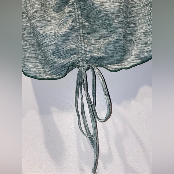 Shein Curve Solid Drawstring Ruched Tee Size 3XL Green - Picture 2 of 5